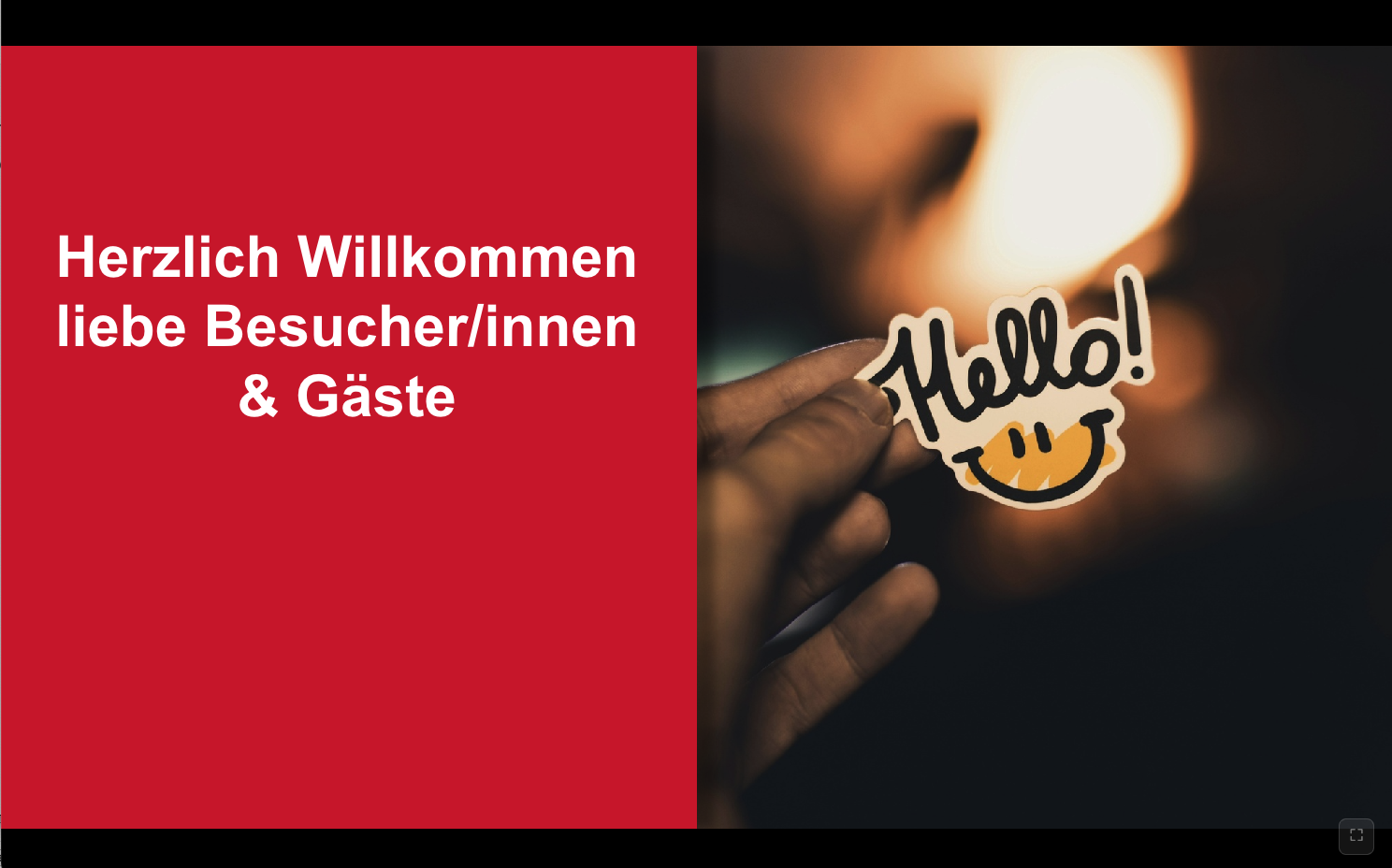 Display-Ansicht mit einer live eingebetteten Agenda-Folie
